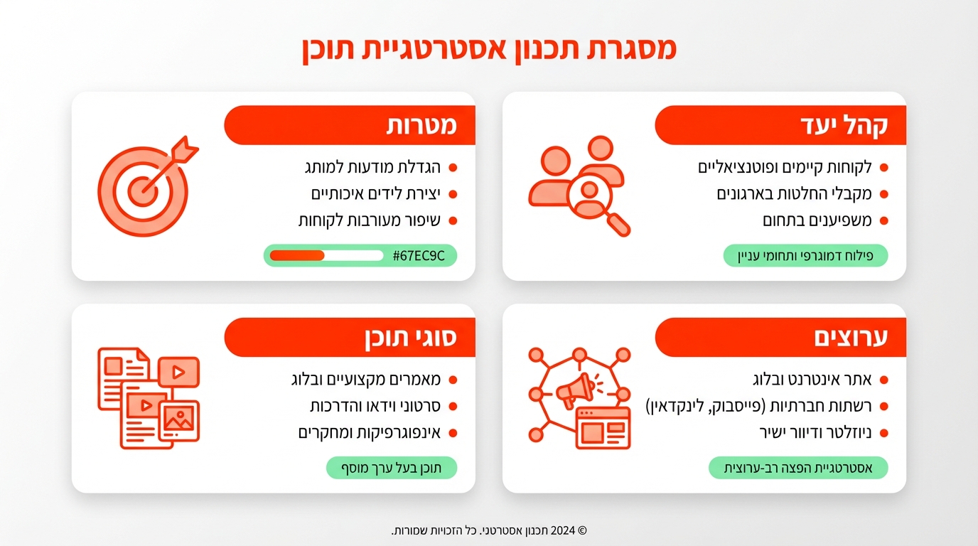 תכנון אסטרטגיית תוכן שיווקי לעסקים - מבנה ושלבים