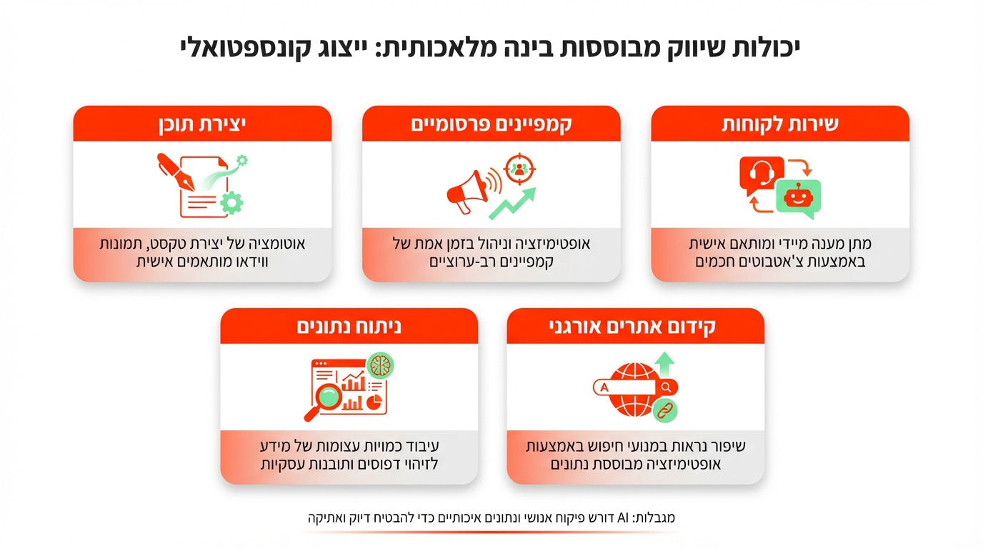 איך להשתמש ב-AI לשיווק העסק? כלים ואסטרטגיות לבינה מלאכותית בשיווק